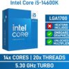 Intel Core i5 14600K (CPU Cooler Fan not Included) 3.5 GHz Upto 5.3 GHz LGA1700 Socket 14 Cores 20 Threads 24 MB Smart Cache Desktop Processor  (Silver) - Image 2